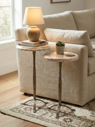 Silas Travertine Side Table Set - thumbnail 1