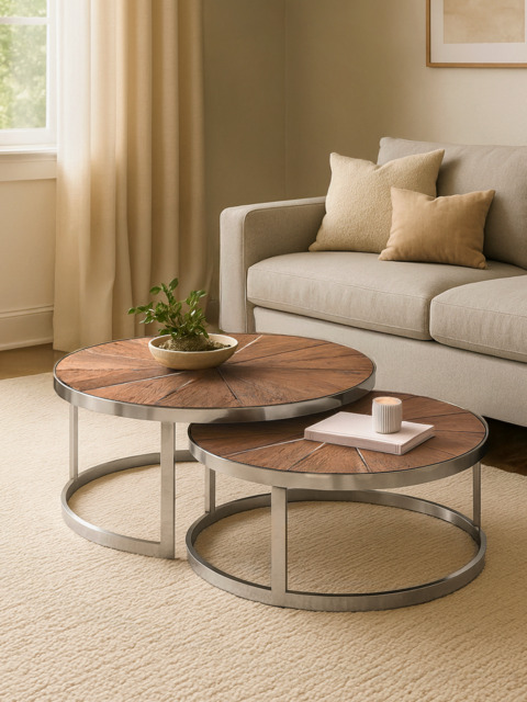 Leo Reclaimed Wood Nesting Coffee Tables - image 1