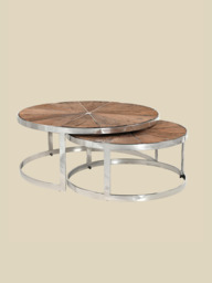 Leo Reclaimed Wood Nesting Coffee Tables - thumbnail 2