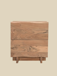 Alder Two Drawer Bedside Table - thumbnail 2