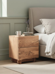 Alder Two Drawer Bedside Table - thumbnail 1
