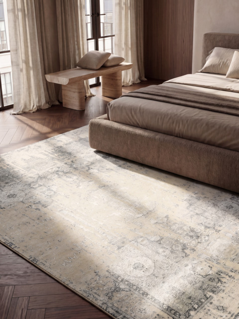 Toor Wool & Bamboo Silk Hand-Knotted Rug - Khaki - 170x240 cm