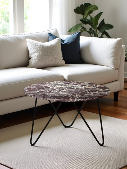 Edwin Marble Coffee Table - Black Base - image 1