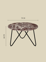 Edwin Marble Coffee Table - Black Base - thumbnail 6