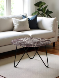Edwin Marble Coffee Table - Black Base - thumbnail 1