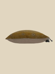 Cyril Yellow Cotton-Linen Cushion - thumbnail 4