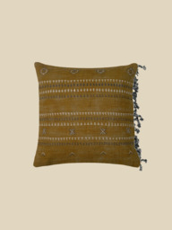 Cyril Yellow Cotton-Linen Cushion - thumbnail 2