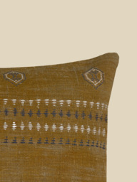 Cyril Yellow Cotton-Linen Cushion - thumbnail 5