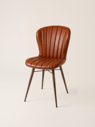 Ren Waxy Leather Dining Chair - Cognac - thumbnail 3