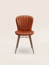 Ren Waxy Leather Dining Chair - Cognac - thumbnail 2