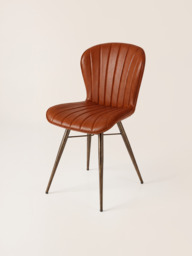 Ren Waxy Leather Dining Chair - Cognac - thumbnail 6