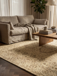 Royan Hand-knotted Wool-Silk Rug - thumbnail 2