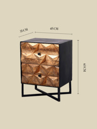 Simon Two Drawer Wooden Bedside Table - thumbnail 5
