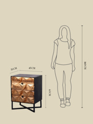 Simon Two Drawer Wooden Bedside Table - thumbnail 6