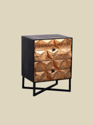 Simon Two Drawer Wooden Bedside Table - thumbnail 4