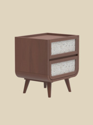 Kael Two Drawer Bedside Table - Walnut - thumbnail 4