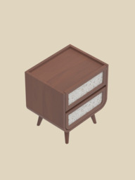 Kael Two Drawer Bedside Table - Walnut - thumbnail 6