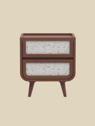 Kael Two Drawer Bedside Table - Walnut - thumbnail 2