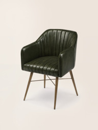 Corso Waxy Leather Dining Chair - Olive - thumbnail 6