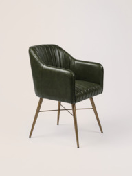 Corso Waxy Leather Dining Chair - Olive - thumbnail 5