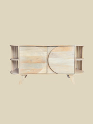 Sierra Two Door Wooden Sideboard - Light Wood - thumbnail 2