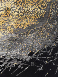 Nauheed Hand-knotted Bamboo Silk & Wool Persian Rug - Black - thumbnail 5