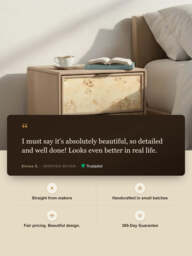 Aurea Burl Two Drawer Bedside Table - Natural - thumbnail 3