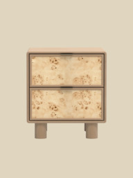 Aurea Burl Two Drawer Bedside Table - Natural - thumbnail 2