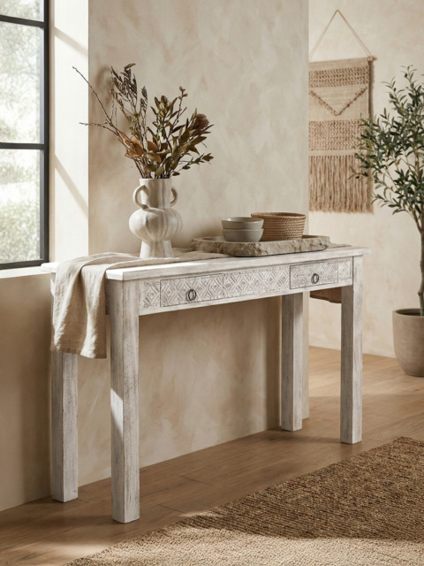 Alina Two Drawer Wooden Console Table - image 1