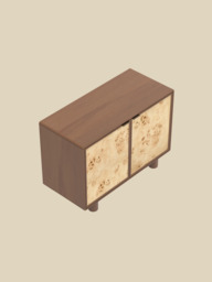 Aurea Burl Two Door Cabinet - Walnut - thumbnail 6