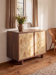 Aurea Burl Two Door Cabinet - Walnut - thumbnail 1