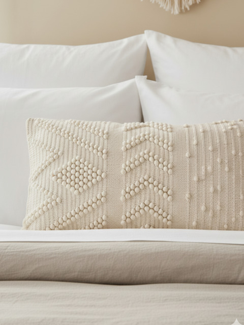 Canto Cotton Cushion - Off-White / Microfibre Filler