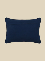 Azure Floral Cotton Embroidered Cushion - thumbnail 3