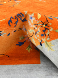 Zareh Hand-Knotted Wool & Bamboo Silk Rug - Orange - thumbnail 5
