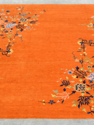 Zareh Hand-Knotted Wool & Bamboo Silk Rug - Orange - thumbnail 3