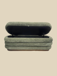 Khalia Green Storage Ottoman - thumbnail 3