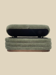 Khalia Green Storage Ottoman - thumbnail 2