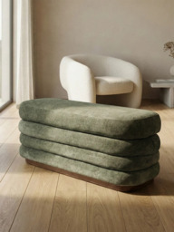 Khalia Green Storage Ottoman