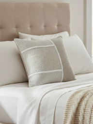 Lyric Cotton-Wool Cushion - Beige / Feather Filler