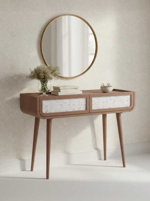 Kael Two Drawer Console Table - Walnut - image 1