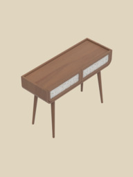 Kael Two Drawer Console Table - Walnut - thumbnail 5