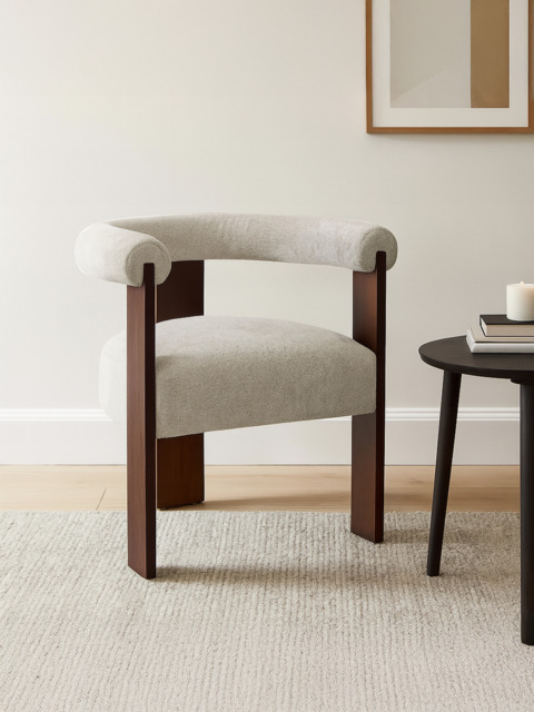Marlowe Ivory Upholstered Dining Chair - image 1