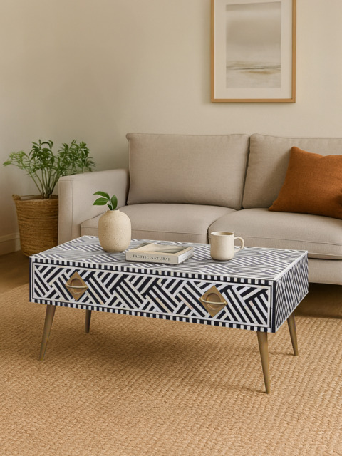 Rini One Drawer Bone Inlay Coffee Table - image 1