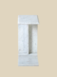 Aster White Marble Side Table - thumbnail 3