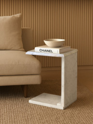 Aster White Marble Side Table - thumbnail 1