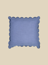 Zina Cotton-Linen Blue Cushion - thumbnail 2