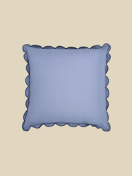 Zina Cotton-Linen Blue Cushion - thumbnail 3