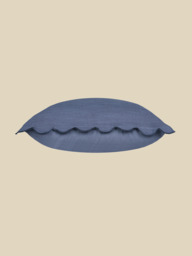 Zina Cotton-Linen Blue Cushion - thumbnail 4