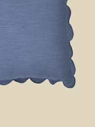 Zina Cotton-Linen Blue Cushion - thumbnail 5