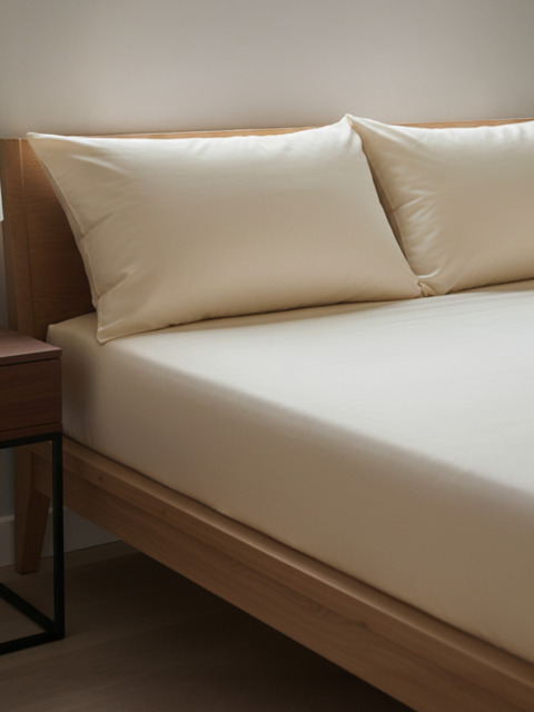 Roy Cotton Fitted Sheet Set - Ivory / Double